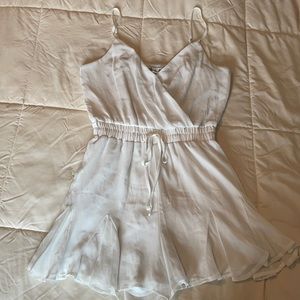 Francescas Solid White Romper Size Medium